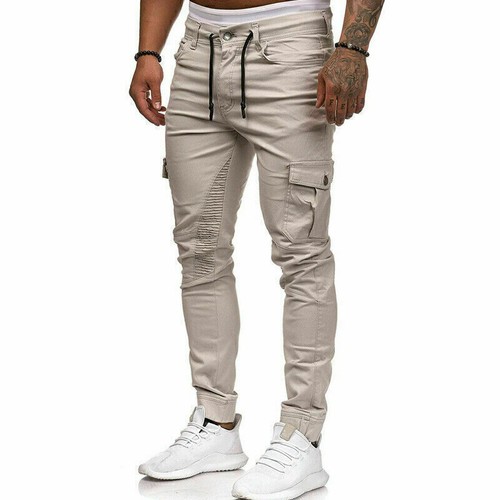 Herren Cargo Jogger Jeans Chino Lang Hose Cargohose Sportshose Jogginghose Neu - Bild 10 von 16