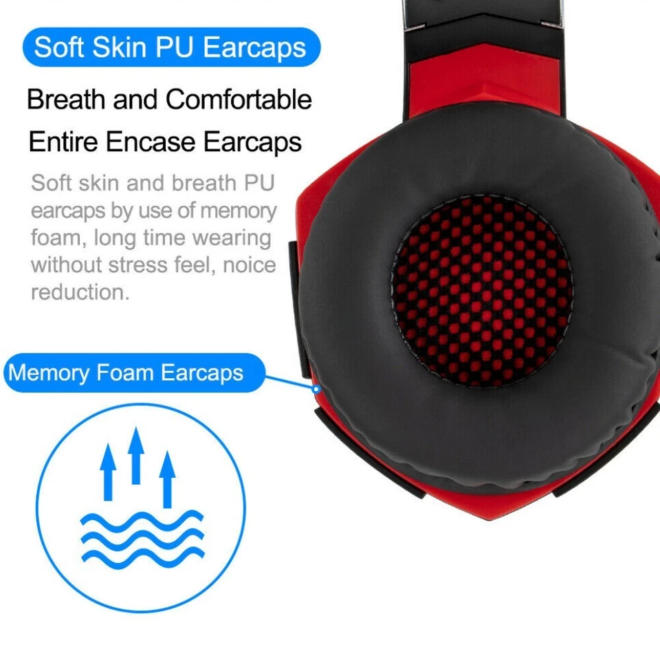 For PC PS5 PS4 Xbox One 3.5mm Gaming Headset Mic LED Headphones Stereo Surround - Image 3 of 4