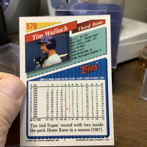 1993 Topps Gold Tim Wallach Montreal Expos #570 - 第 2/2 張圖片