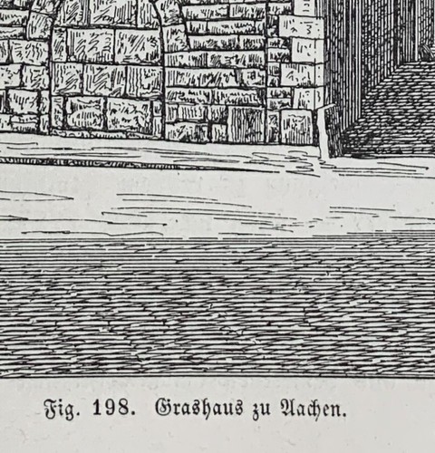 Aachen - Grashaus - Fischmarkt - Blendarkaden mit Statuen - Original 1887 - Picture 3 of 4