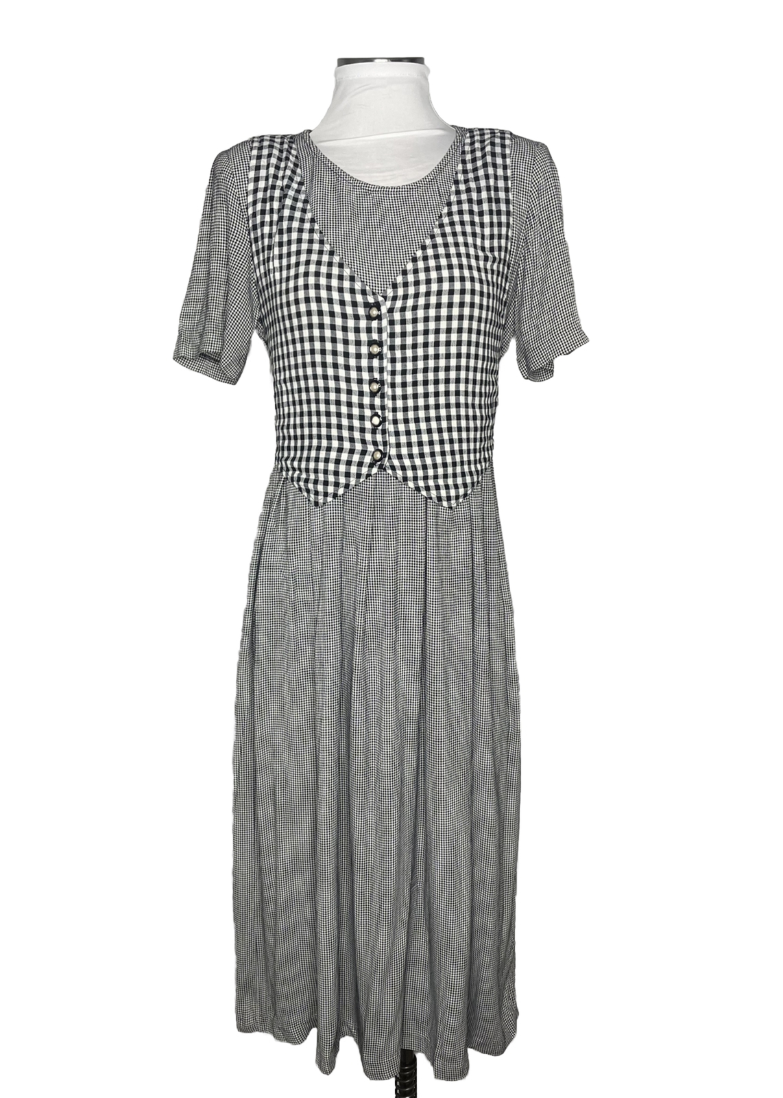 Vintage 90s ALL THAT JAZZ Black & White Checkered… - image 1