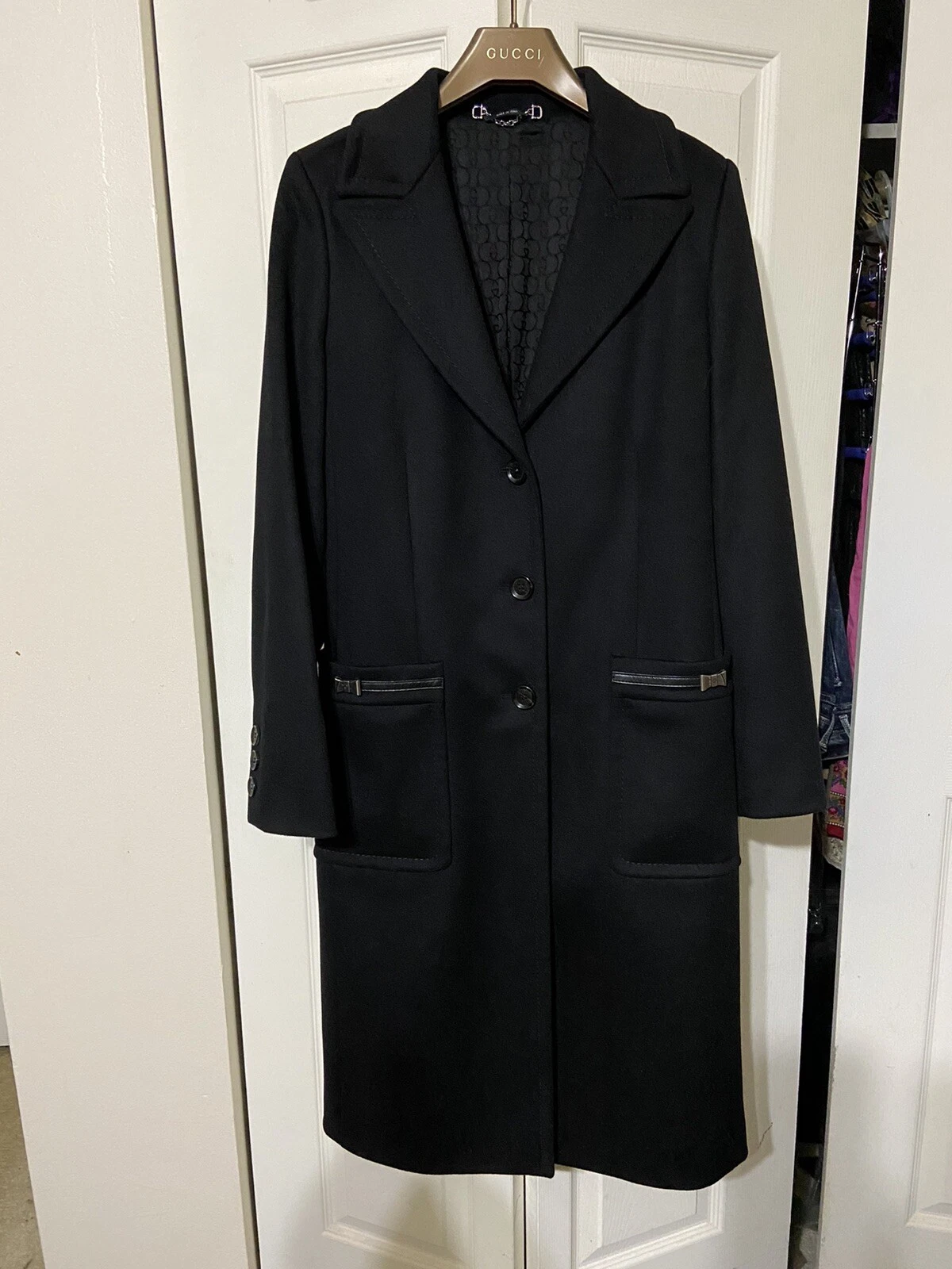 Manteau femme neuf Gucci 100 % laine laine laine laine IT42/US6 petit monté 2 430,.