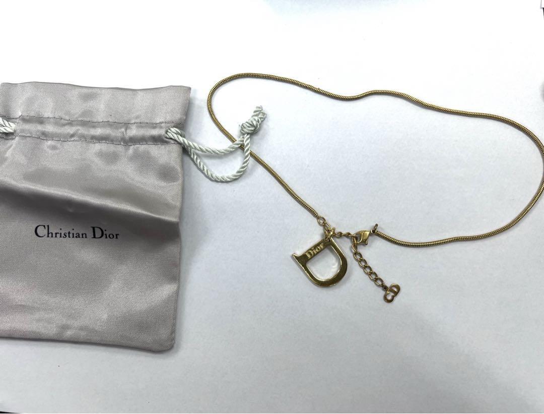 アクセサリー Christian Dior Vertical CD logo necklace CHRISTIAN Women DIOR CD Logo Necklace Gold