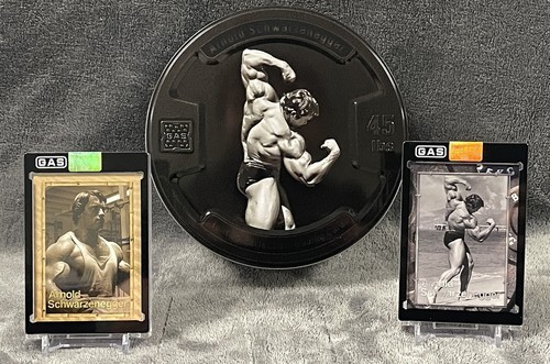 2023 G.A.S. Trading Cards Arnold Schwarzenegger 2 Card Tin Set GAS IN HAND
