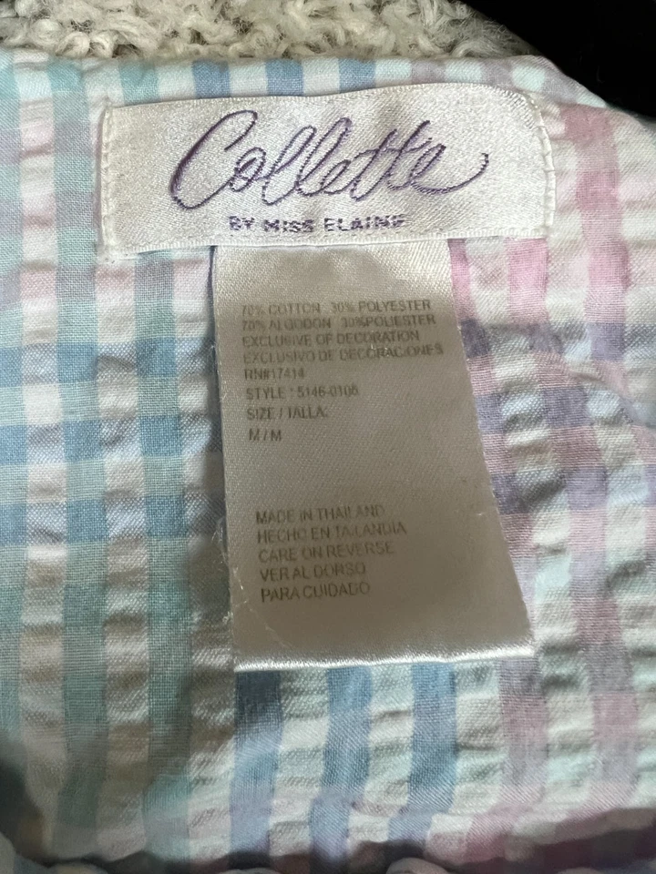 复古 Collette by Miss Elaine Gown 女式中号保护套 3/4 袖泡泡纱拉链 — 第 2/4 张图片