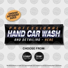 PROFESSIONAL Hand Car Wash Detailing Banner Sign Display Auto Lavado Spa Shop