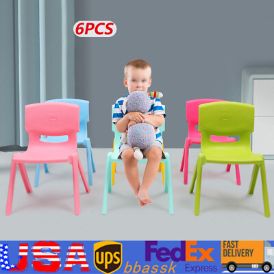 Kids Chairs For Table 6-Pack Colorful Kids' Stackable Chairs 11