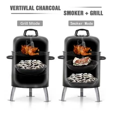 Charcoal Smoker BBQ Grill 3IN1 Outdoor Vertical Smoke Portable Meat Cooker