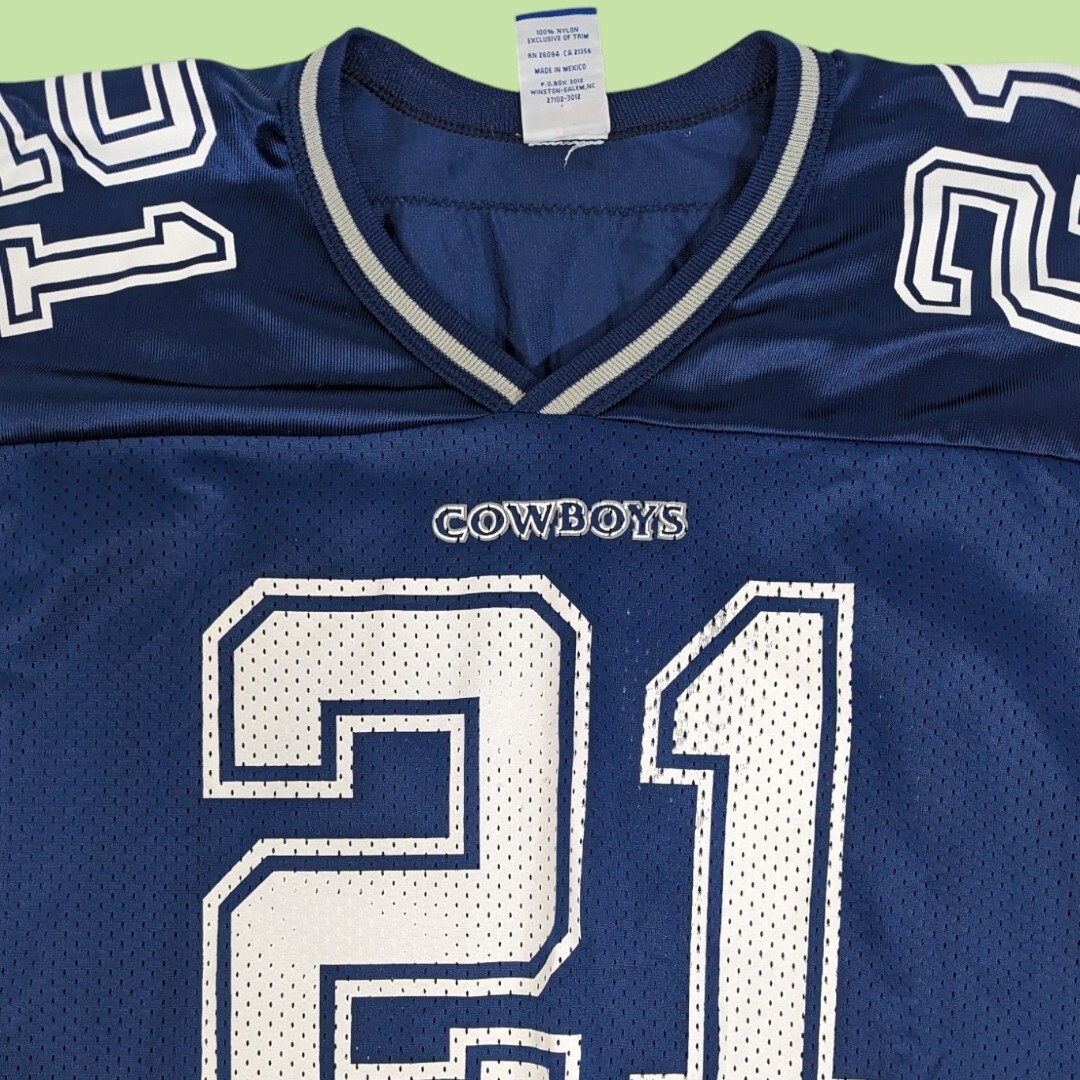 Dion Sanders Dallas Cowboys #21 Champion Authentic Blue Jersey