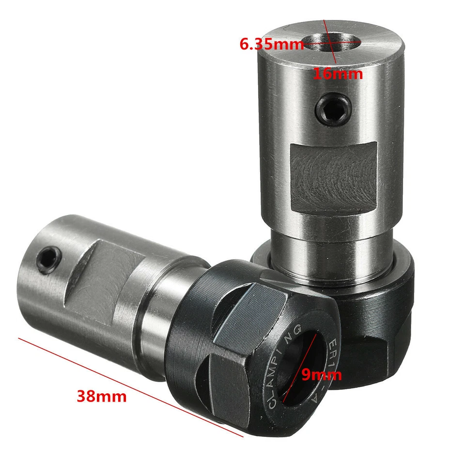 6.35mm 1/4" ER11 Collet Chuck Tool Holder CNC Milling Motor Shaft Extension Rod - Image 3 of 4