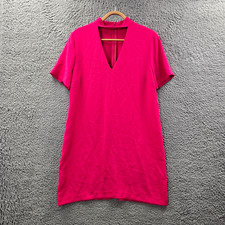 Zara Womens Shift Dress Size M Pink Short Sleeve High Neck Cut Out