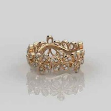 1.40Ct Round Cut Real Moisanite Art Deco Engagement Ring 14K Yellow Gold Plated