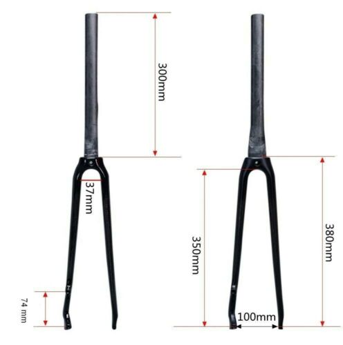 SwishTi Cyclocross Gravel E-Bike Cycle 3K Full Carbon Fork 700c 1-1/8" Glossy - Picture 12 of 12