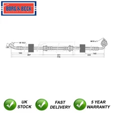 Brake Hose Front Left Borg & Beck Fits Suzuki Vitara 1.6 1.9 D 2.0 TD