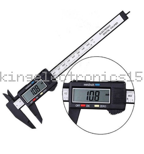 Misuratore pinza Vernier fibra di carbonio elettronica digitale LCD digitale LCD 150 MM 6 pollici micrometro - Foto 1 di 1