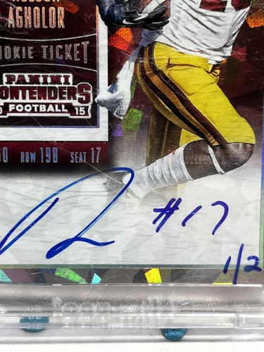 Nelson Agholor 2015 Panini Auto #1/2 Eagles Rookie Ticket Card #230 Signed! NFL - Picture 2 of 3