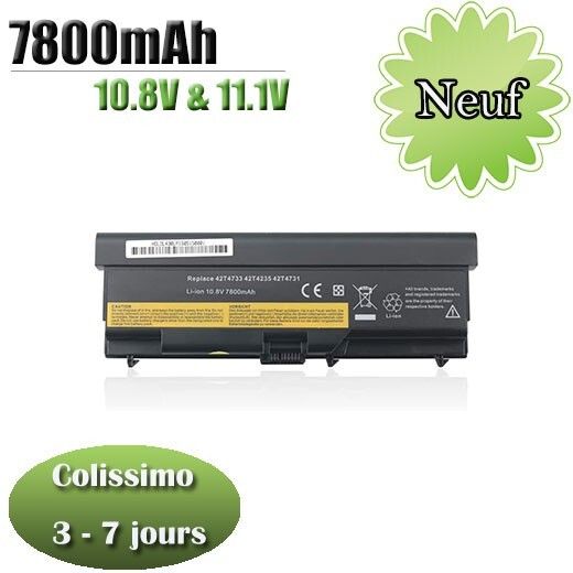 Batterie ordinateur portable Lenovo ThinkPad T430 L430 T530 W530 7800mAh