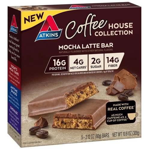 Atkins Coffee House Collection Protein Bar, Mocha Latte, High Protein, High Fibe - Picture 4 of 10