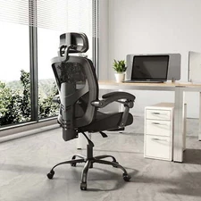 ZUNMOS Mesh Ergonomic Office Chair Reclining with Lumbar Support Headrest