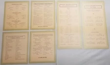 6 SET HOOSIER Door Cards Sellers cabinet chart cooking info antique vintage old 