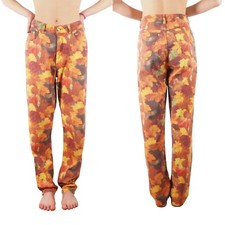ESCADA Vintage Women's Autumn Leaves Print Pants Jeans size 38