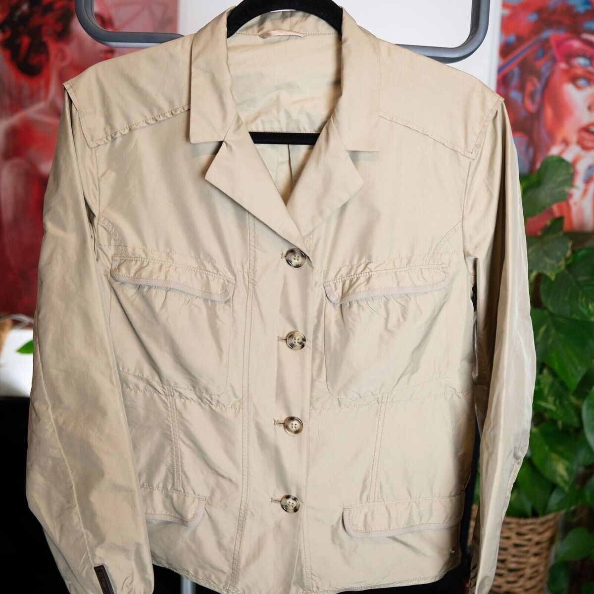 Prada Sport Jacket Women's Size 48 Nylon Cream Brown Tab | eBay Prada Sport Jacket Women's Size 48 Nylon Cream Brown Tab | eBay