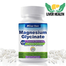 Magnesium Glycinate 400mg For Sleep,Stress Relief Support Bone 120 Capsules