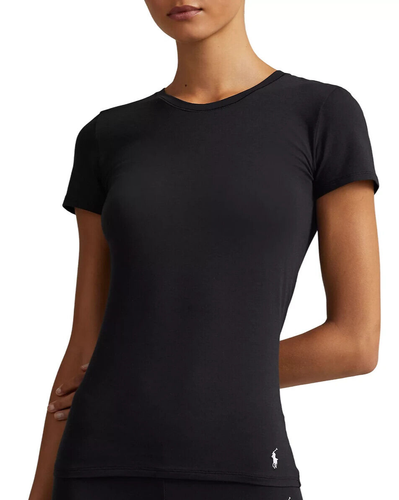 Polo Ralph Lauren Women's Sz L Club Cotton Fitted Short Sleeves Crew T-Shirt Top