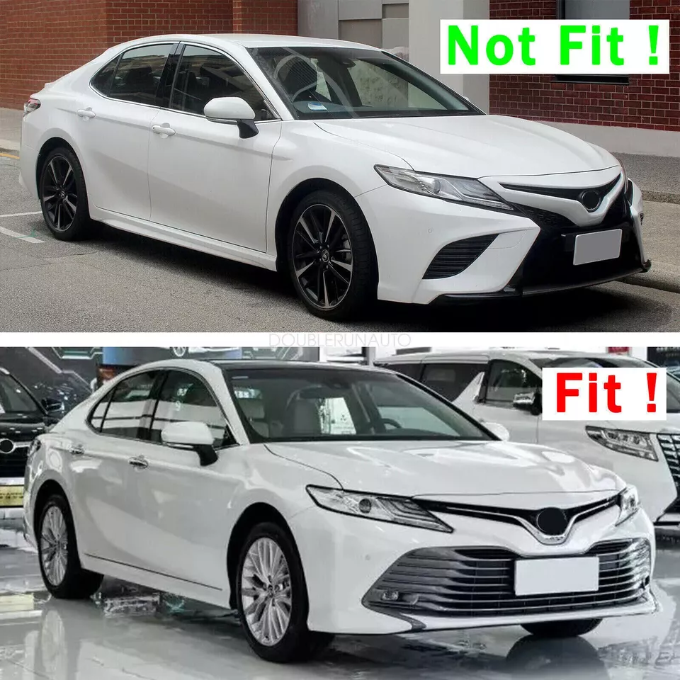 Kit divisor de labios parachoques delantero estilo V2 negro brillante para Toyota Camry LE XLE 18-20 Foto 2 de 4