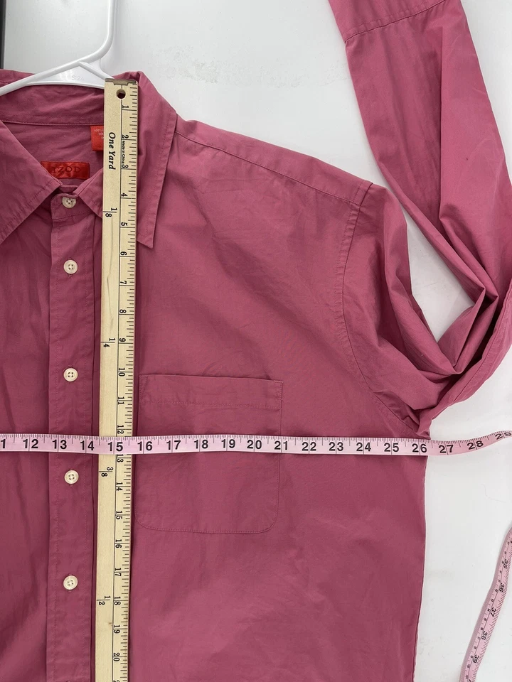 Camisa de vestir Izod para hombre manga larga con botones talla XL rosa envío rápido gratuito Foto 4 de 4