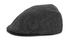 Men's Wool Blend Elastic Ivy Cap Newsboy Hat Charcoal Grey Gray