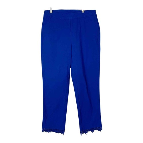 TRIBAL Royal Blue Capri Pants Crochet 