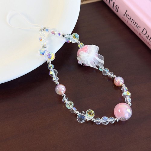 Short Bow Phone Case Lanyard Colorful Ball Beaded Phone Strap DIY Decor - Zdjęcie 8 z 18