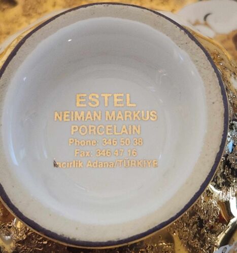 Juego de té/café Neiman Marcus Estel porcelana chapada en oro - Imagen 6 de 19