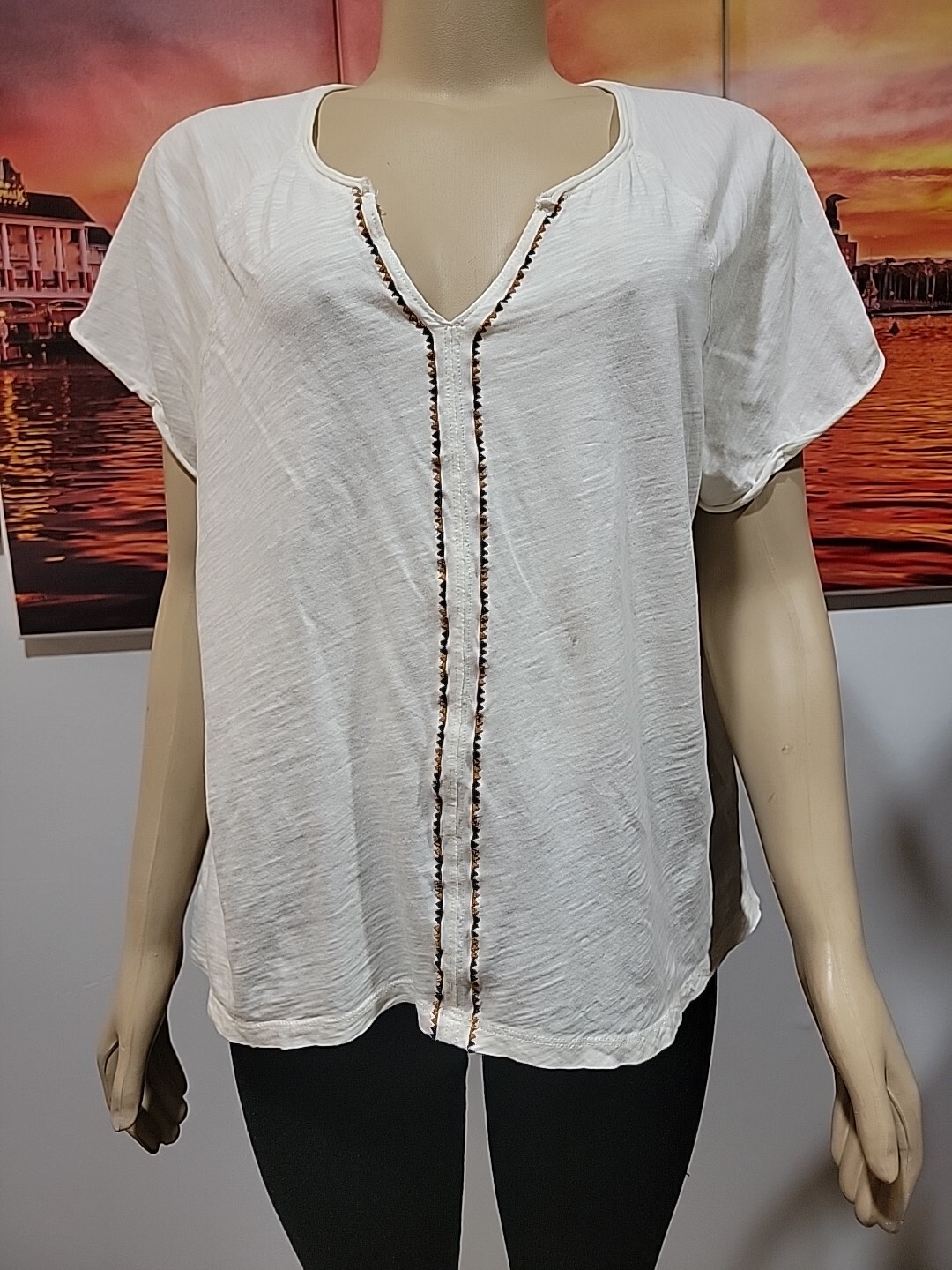 Pendleton Womens Split Neck 100% Cotton Embroider… - image 1