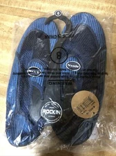 Rockin Footwear Men's Aqua Rubber Water Shoe R-M521 Navy Size 8 New