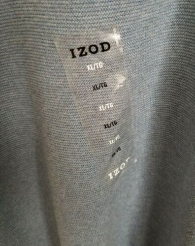 IZOD Mens Sweater Blue Pullover V-Neck Long Sleeve Cotton Size XL NEW - Picture 3 of 5