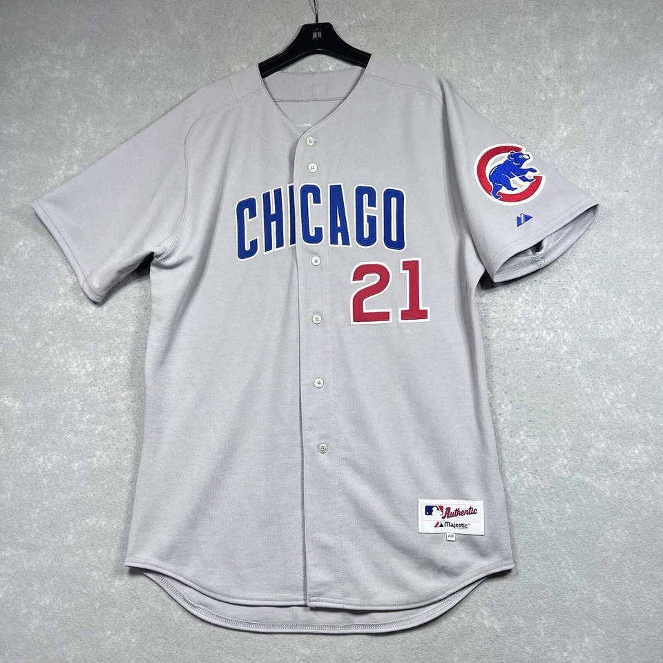Chicago Cubs Baseball Jersey Sammy Sosa #21 Mens Size 44 Gray Autographed Signed - Image 3 of 4