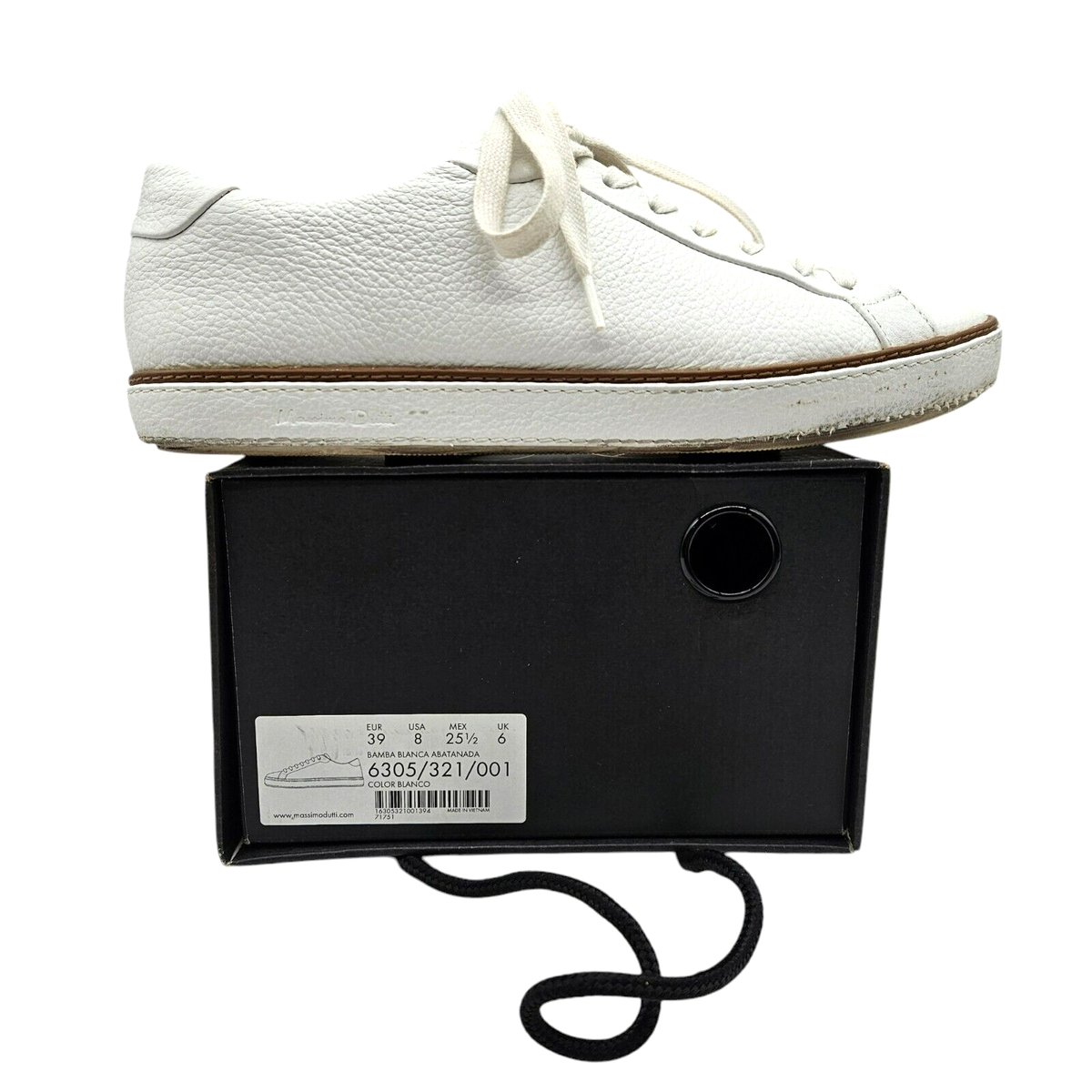 デイ Massimo Dutti - Mamba Blanca Abatanada Leather Trainers, White