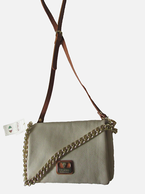 Valentina | Convertible Ivory Gold Tone Purse | Women’s Genuine Leather Bag VALENTINA Ivory Italian Leather Convertible Crossbody  main image 2