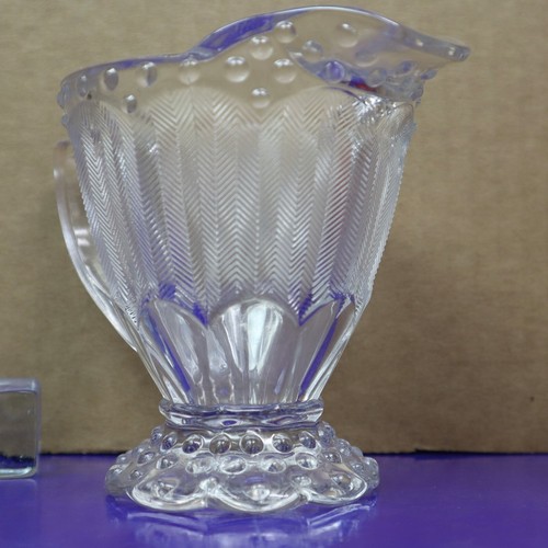 Crema Hobnail Grabada Transparente Ático Emily's Cristal Gorham De Colección - Imagen 3 de 7