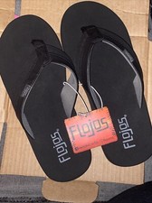 FloJos Flip Flop Ryan Tutone Strap w/ Arch Support Black Size 9
