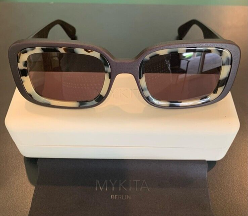 MYKITA STUDIO. 13.1. Col 374. Matte Black&Blonde Tortoise Rectangular Sunglasses