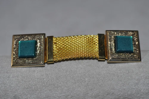 Manschettenknöpfe golden vergoldet mit Netz Gitter * 339 *