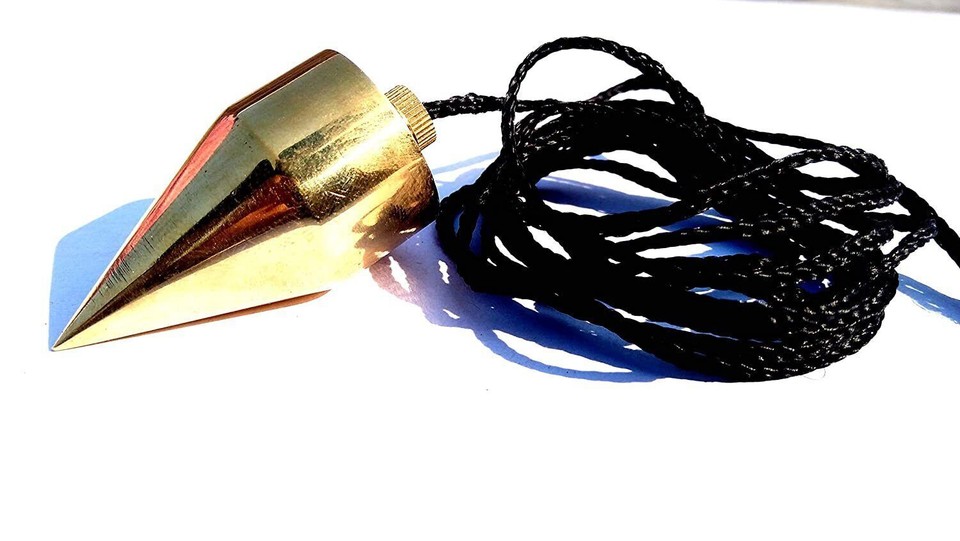 Herramientas de medición larga para bob punta de plomada latón pulido 100 gramos herramienta bob plomada Foto 2 de 3