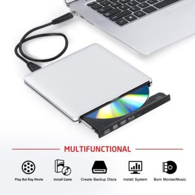 Alloy USB3.0 6X Blu-Ray BDR BD DVD Drive Burner Writer Player For Laptop Desktop
