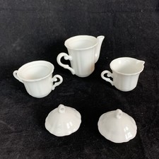 Precious Moments Teapot Sugar and Creamer Miniature Porcelain Set Friends 1988