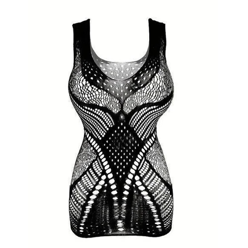 Sexy Damen-Dessous Netz-Bodystocking-Kleid Mini-Unterwäsche Babydoll Nachtwäsche - Bild 12 von 15