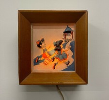 Rare Vintage 1950's  Jack and Jill Lamp Levinson Mfg Co Wood frame