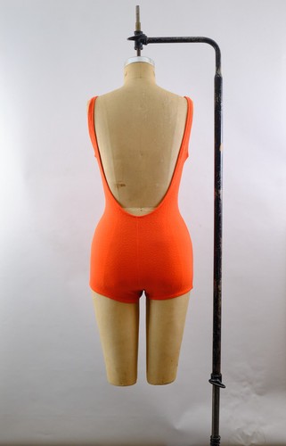 Vintage 60s Sears Orange Pin Up Swimsuit – Textured Print - Size 36 Medium - Picture 6 of 12